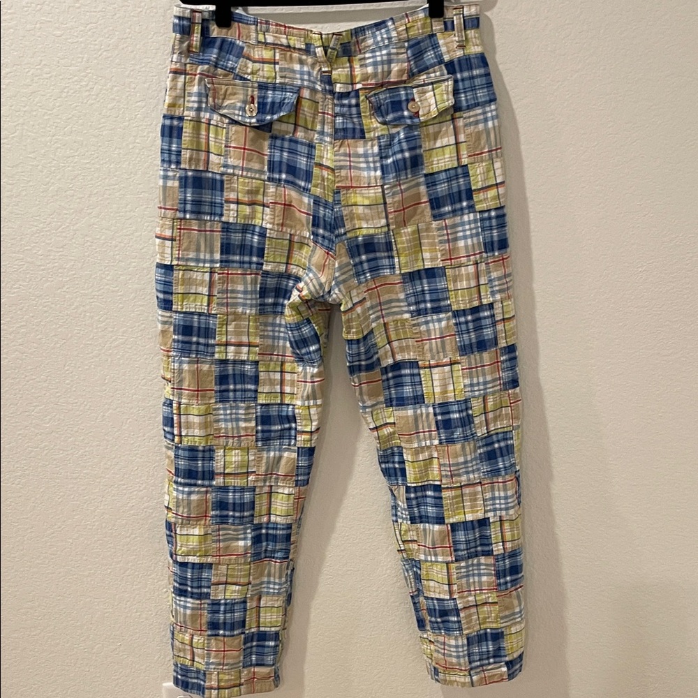 Madras Plaid Patchwork Multicolor Patchwork 100% Cotton Pants •  (36 X 31)